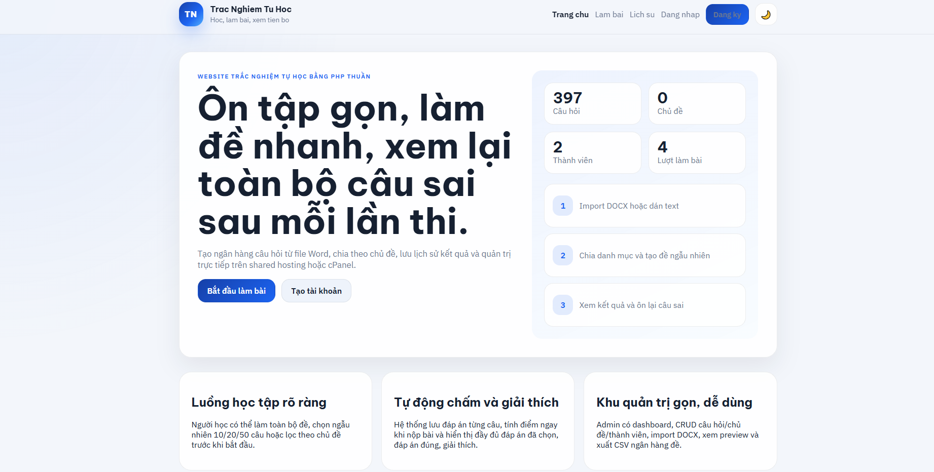 Ảnh xem trước source Website tự học